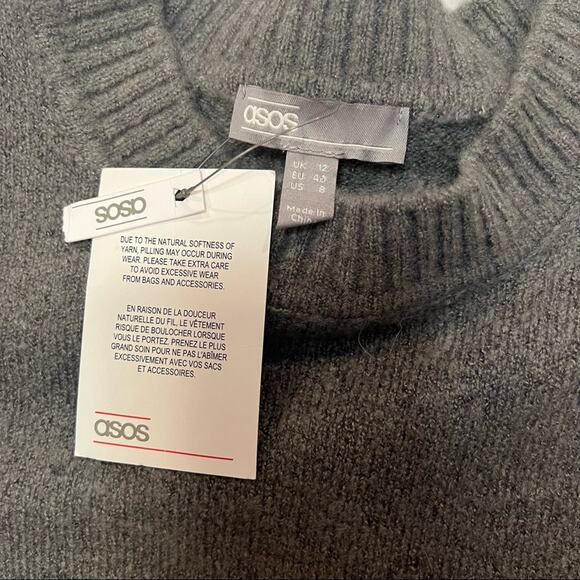 ASOS NWT oversized crew neck sweater in gray size 8 - Picture 3 of 12